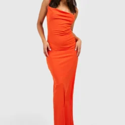 Petite - Ensemble Avec Robe Longue Et Foulard -Pas Cher Vêtue Diva Magasin gzz38632 orange xl 2