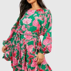 Petite - Robe Patineuse Fleurie à Ceinture