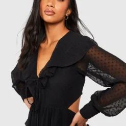 Petite - Robe Patineuse Nouée En Plumetis -Pas Cher Vêtue Diva Magasin gzz38711 black xl 3 scaled