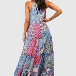 Petite - Robe Longue Imprimée -Pas Cher Vêtue Diva Magasin gzz38767 blue xl 1