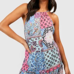 Petite - Robe Longue Imprimée -Pas Cher Vêtue Diva Magasin gzz38767 blue xl 3