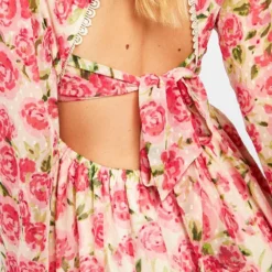 BOOHOO Tall - Robe Patineuse Fleurie En Mesh -Pas Cher Vêtue Diva Magasin gzz38792 blush xl 3