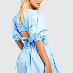 Robe Babydoll En Coton -Pas Cher Vêtue Diva Magasin gzz39027 blue xl 1