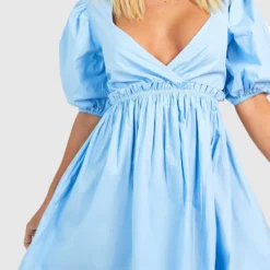 Robe Babydoll En Coton -Pas Cher Vêtue Diva Magasin gzz39027 blue xl 3