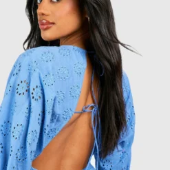 Robe Brodée à Découpes -Pas Cher Vêtue Diva Magasin gzz39035 denim blue xl 3