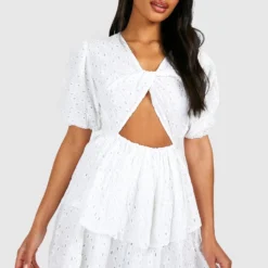 Robe Patineuse Premium En Broderie Anglaise