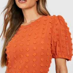 Robe Longue Froncée En Plumetis -Pas Cher Vêtue Diva Magasin gzz39082 rust xl 3 scaled