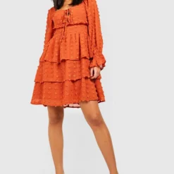 Robe Patineuse à Volants -Pas Cher Vêtue Diva Magasin gzz39083 rust xl 2