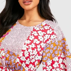 Robe Mi-longue Fleurie à Manches Larges 9 Robe Mi-longue Fleurie à Manches Larges -Pas Cher Vêtue Diva Magasin gzz39130 multi xl 3