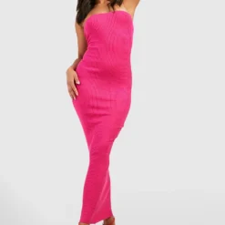 Petite - Robe Longue Côtelée -Pas Cher Vêtue Diva Magasin gzz39410 hot20pink xl 2