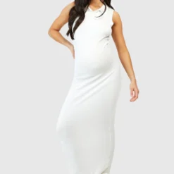 Maternité - Robe De Grossesse Boutonnée Côtelée -Pas Cher Vêtue Diva Magasin gzz39627 ivory xl 2 scaled