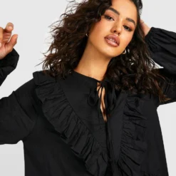 Robe Longue En Coton à Volants -Pas Cher Vêtue Diva Magasin gzz39670 black xl 3