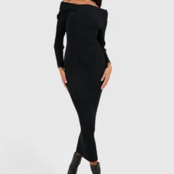 Robe Pull Premium à Col Bateau 8 Robe Pull Premium à Col Bateau -Pas Cher Vêtue Diva Magasin gzz39774 black xl 2