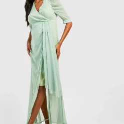 Maternité - Robe De Grossesse Drapée à Manches Bouffantes 8 Maternité - Robe De Grossesse Drapée à Manches Bouffantes -Pas Cher Vêtue Diva Magasin gzz39968 sage xl 2 scaled