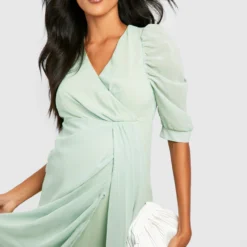 Maternité - Robe De Grossesse Drapée à Manches Bouffantes 9 Maternité - Robe De Grossesse Drapée à Manches Bouffantes -Pas Cher Vêtue Diva Magasin gzz39968 sage xl 3 scaled