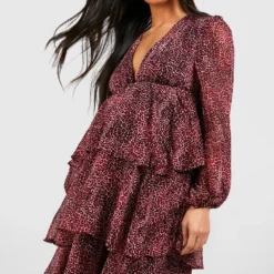 BOOHOO Maternité - Robe Longue Froncée à Imprimé Animal -Pas Cher Vêtue Diva Magasin gzz39970 pink xl 2