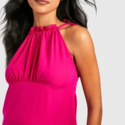 Maternité - Robe De Grossesse Nouée à Volants -Pas Cher Vêtue Diva Magasin gzz39993 hot20pink xl 3 scaled