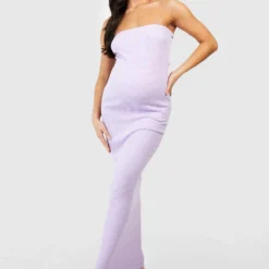 Maternité - Robe Bandeau Côtelée -Pas Cher Vêtue Diva Magasin gzz40000 lilac xl 2