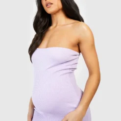 Maternité - Robe Bandeau Côtelée -Pas Cher Vêtue Diva Magasin gzz40000 lilac xl 3