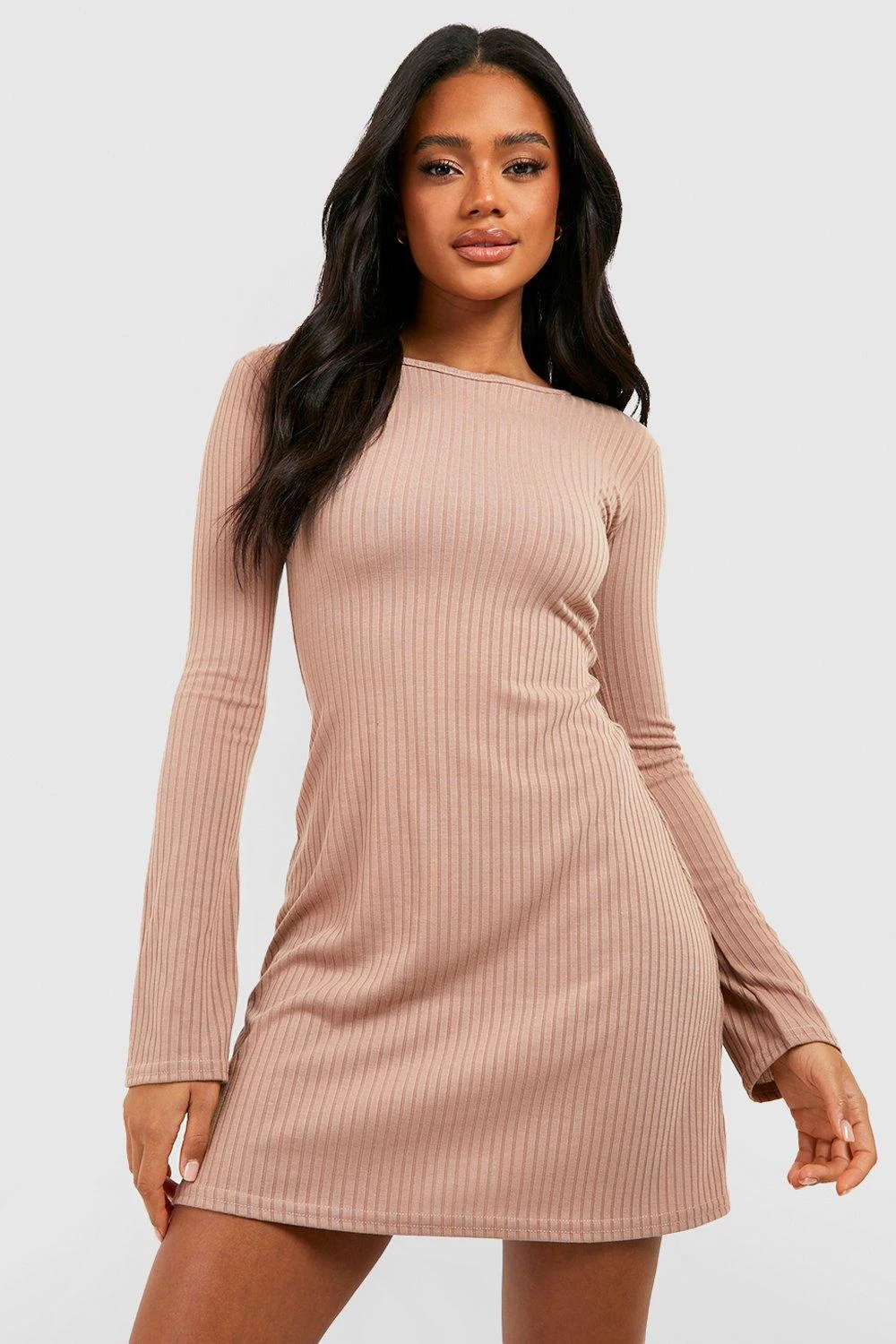 Robe Patineuse Côtelée à Manches évasées 3 Robe Patineuse Côtelée à Manches évasées