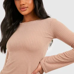 Robe Patineuse Côtelée à Manches évasées 9 Robe Patineuse Côtelée à Manches évasées -Pas Cher Vêtue Diva Magasin gzz40043 stone xl 3