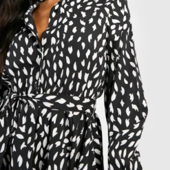 Petite - Robe Chemise Imprimée -Pas Cher Vêtue Diva Magasin gzz40256 black xl 3