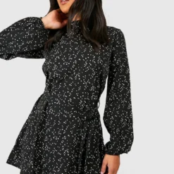 Petite - Robe Patineuse à Pois Et Ceinture