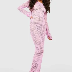 Robe Fleurie Côtelée à Col Rond -Pas Cher Vêtue Diva Magasin gzz40307 orchid xl 2