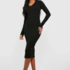 Tall - Robe Moulante En Coton à Encoche -Pas Cher Vêtue Diva Magasin gzz40520 black xl
