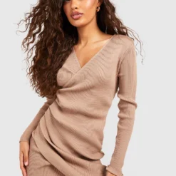 Robe Pull Portefeuille Froncée -Pas Cher Vêtue Diva Magasin gzz40927 stone xl 2