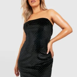 Grande Taille - Robe Bandeau Courte Métallisée