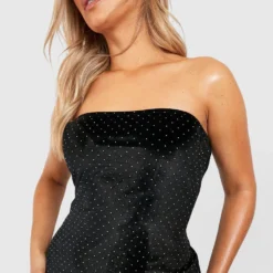 Grande Taille - Robe Bandeau Courte Métallisée -Pas Cher Vêtue Diva Magasin gzz40937 silver xl 3