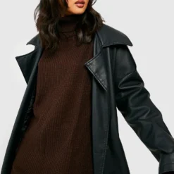 Robe Pull à Col Roulé -Pas Cher Vêtue Diva Magasin gzz40959 chocolate xl 3