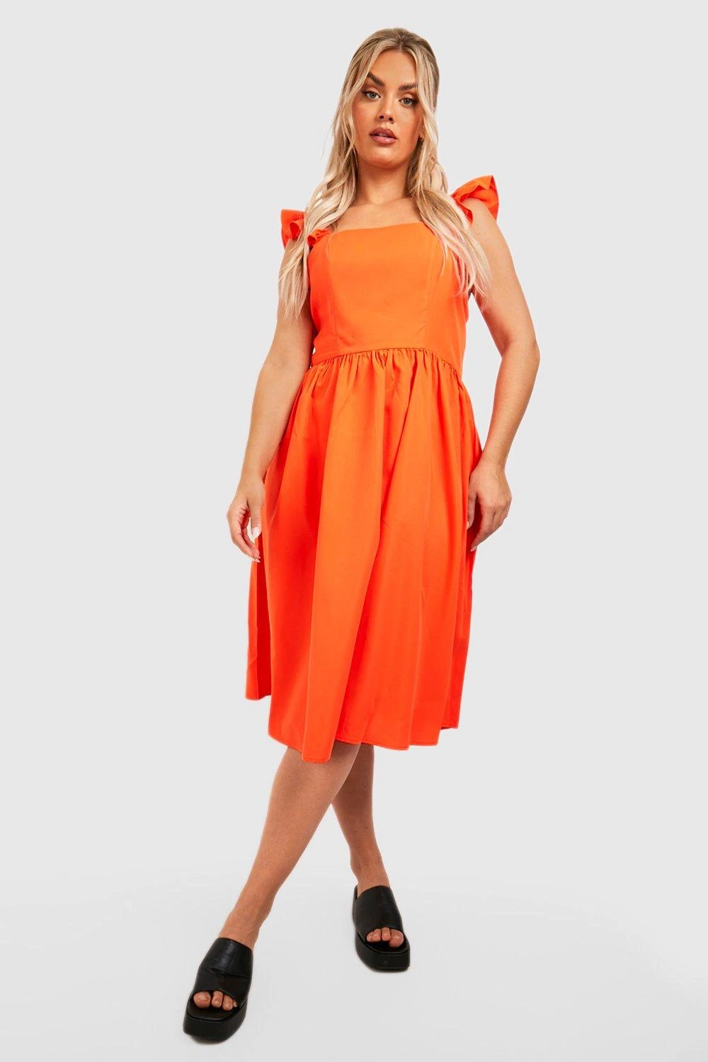 Grande Taille - Robe Mi-longue à Volants 3 Grande Taille - Robe Mi-longue à Volants