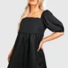 Grande Taille - Robe Babydoll à Manches Bouffantes