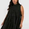 Grande Taille - Robe Babydoll à Volants -Pas Cher Vêtue Diva Magasin gzz41331 black xl scaled