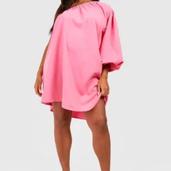 Grande Taille - Robe Asymétrique Patineuse -Pas Cher Vêtue Diva Magasin gzz41332 pink xl 2