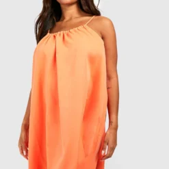 Grande Taille - Robe Patineuse à Bretelles Fines -Pas Cher Vêtue Diva Magasin gzz41333 orange xl 2