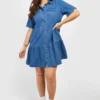 Grande Taille - Robe Babydoll En Jean