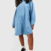 Grande Taille - Robe Chemise Oversize En Jean -Pas Cher Vêtue Diva Magasin gzz41368 light20wash xl