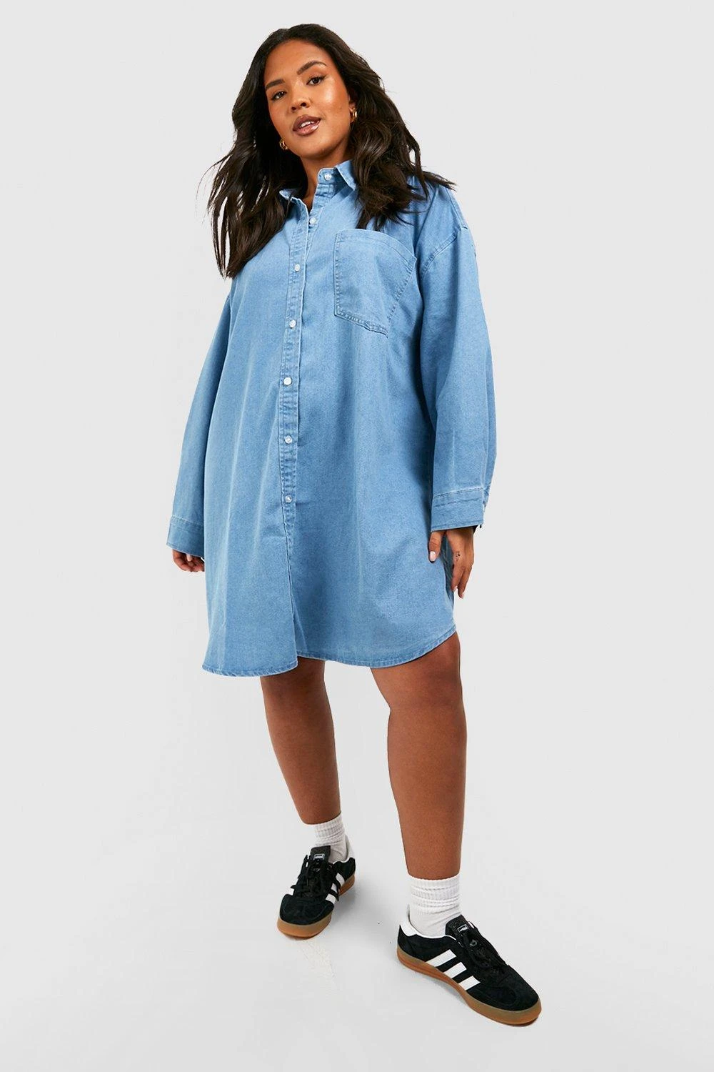 Grande Taille - Robe Chemise Oversize En Jean