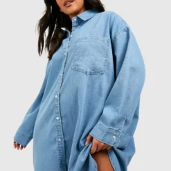 Grande Taille - Robe Chemise Oversize En Jean -Pas Cher Vêtue Diva Magasin gzz41368 light20wash xl 2