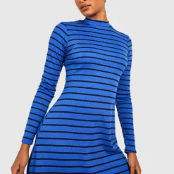 Tall - Robe Pull Rayée à Col Cheminée