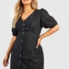 Grande Taille - Robe Boutonnée En Jean -Pas Cher Vêtue Diva Magasin gzz41463 washed20black xl scaled