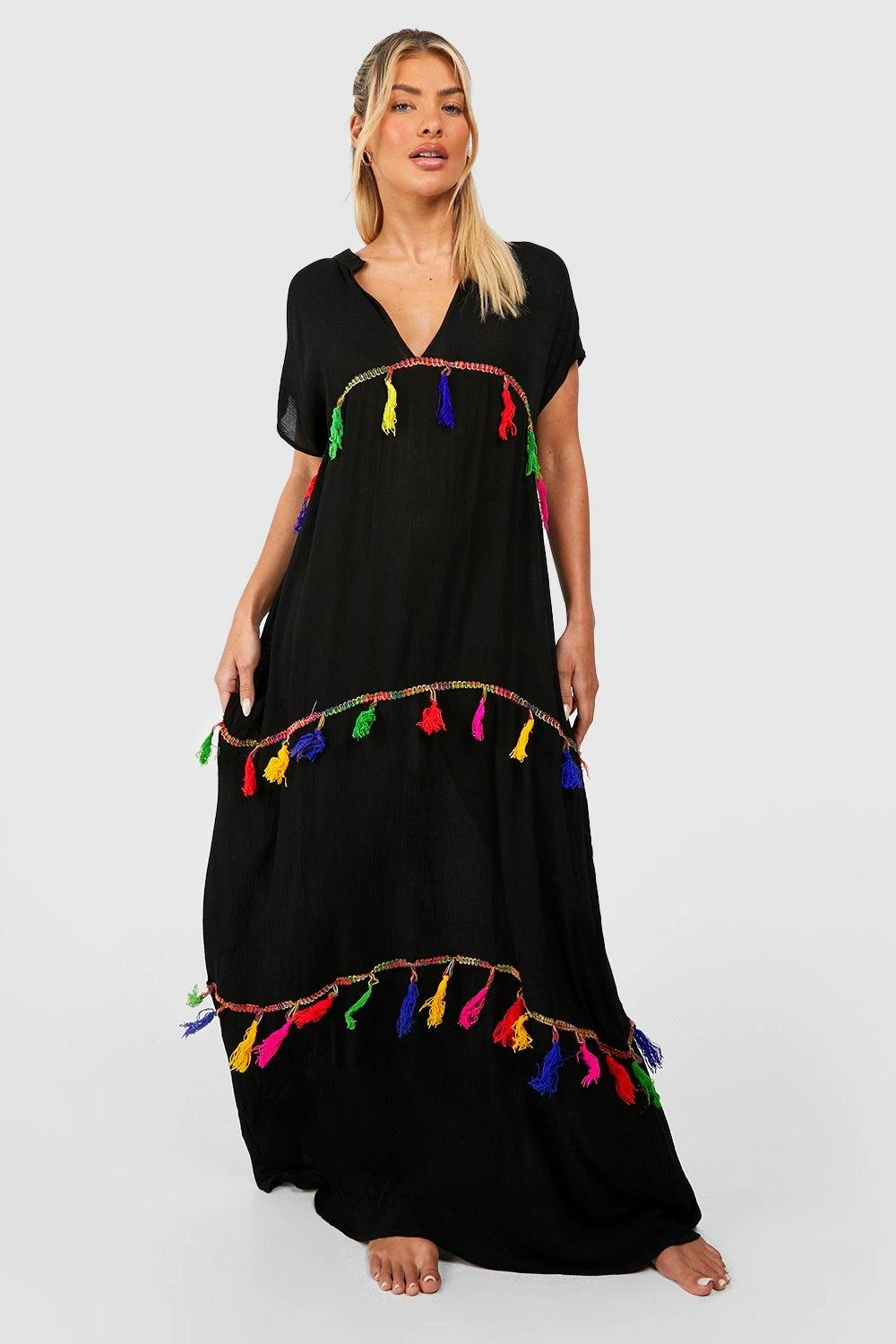 Robe De Plage Longue à Franges 5 Robe De Plage Longue à Franges – Image 3