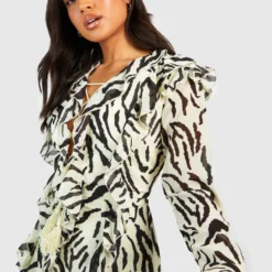 Petite - Robe Bohème Zébrée -Pas Cher Vêtue Diva Magasin gzz42528 ivory xl 3 scaled