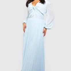 Grande Taille - Robe Longue Torsadée En Mousseline De Soie 8 Grande Taille - Robe Longue Torsadée En Mousseline De Soie -Pas Cher Vêtue Diva Magasin gzz42537 sky20blue xl 2