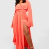 Grande Taille - Robe Longue à Manches évasées -Pas Cher Vêtue Diva Magasin gzz42538 orange xl scaled