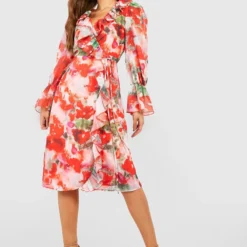 Robe Portefeuille Fleurie -Pas Cher Vêtue Diva Magasin gzz42568 red xl 2