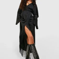 Robe Portefeuille à Franges